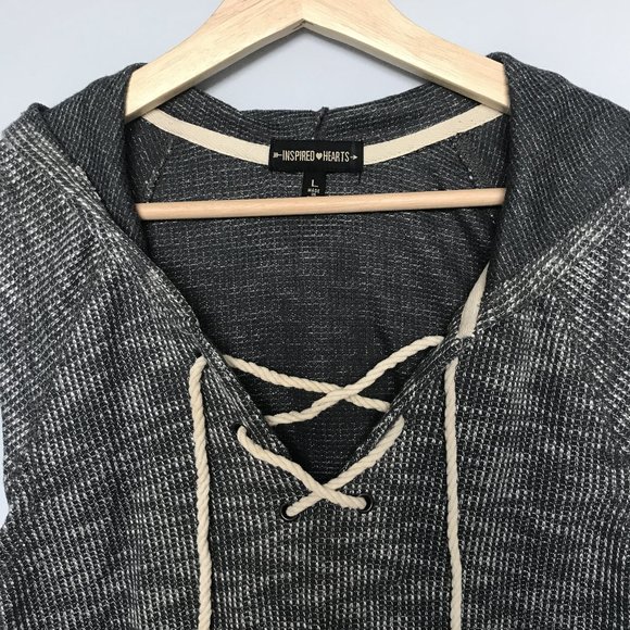Inspired Hearts Sleeveless Lace Up Sweatshirt - Picture 2 of 3